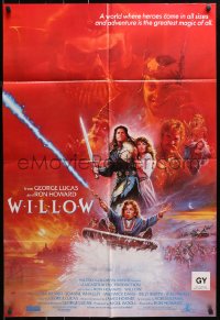 3a0448 WILLOW Aust 1sh 1988 George Lucas & Ron Howard directed, different Brian Bysouth art!