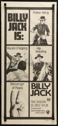 3a0473 BILLY JACK Aust daybill 1971 Tom Laughlin, Taylor, most unusual boxoffice success ever!