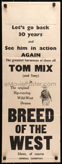 3a0481 SON OF THE GOLDEN WEST Aust daybill R1950s Tom Mix, let's go back 30 years, Breed of the West