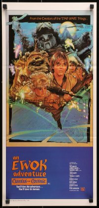 3a0487 CARAVAN OF COURAGE Aust daybill 1984 An Ewok Adventure, Star Wars, art by Drew Struzan!