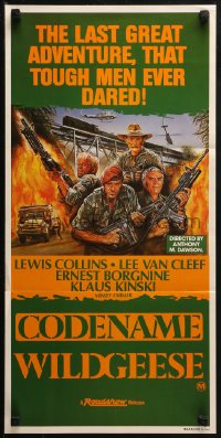 3a0496 CODE NAME WILD GEESE Aust daybill 1986 Lee Van Cleef, Ernest Borgnine, Klaus Kinski!