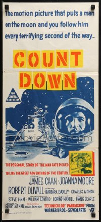 3a0501 COUNTDOWN Aust daybill 1968 Robert Altman, spaceman James Caan in adventure of the century!