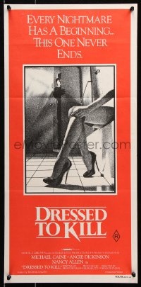 3a0512 DRESSED TO KILL Aust daybill 1980 Brian De Palma, Michael Caine, Angie Dickinson!
