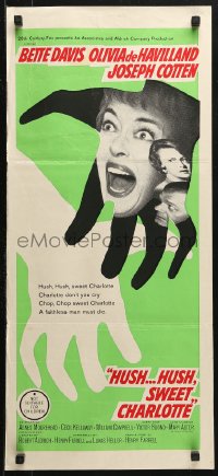 3a0564 HUSH...HUSH, SWEET CHARLOTTE Aust daybill 1965 Bette Davis, Olivia de Havilland, Aldrich!