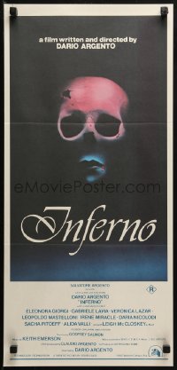 3a0568 INFERNO Aust daybill 1980 Dario Argento horror, cool skull & bleeding mouth artwork!