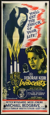 3a0569 INNOCENTS Aust daybill 1962 Deborah Kerr is outstanding in Henry James' classic horror story!