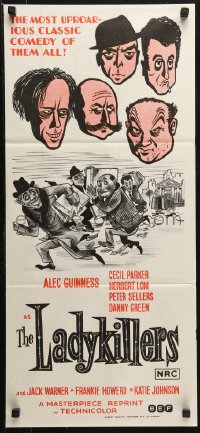 3a0582 LADYKILLERS Aust daybill R1972 cool art of guiding genius Alec Guinness, gangsters!