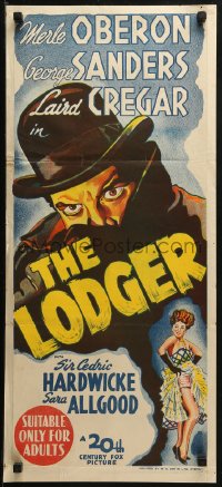 3a0588 LODGER Aust daybill 1943 Laird Cregar as Jack the Ripper, sexy Merle Oberon, George Sanders!