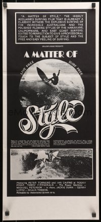 3a0595 MATTER OF STYLE Aust daybill 1970s black and white images of incredible Australian surfers!