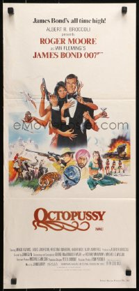 3a0609 OCTOPUSSY Aust daybill 1983 art of Maud Adams & Roger Moore as James Bond by Daniel Goozee!