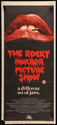 3a0649 ROCKY HORROR PICTURE SHOW Aust daybill 1975 c/u lips image, a different set of jaws!