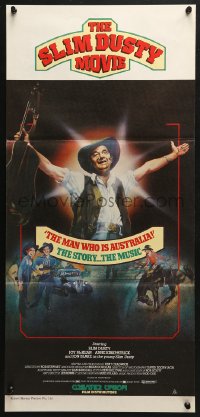 3a0667 SLIM DUSTY MOVIE Aust daybill 1984 country western star, cool country of origin poster!