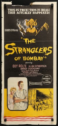 3a0682 STRANGLERS OF BOMBAY Aust daybill 1960 Guy Rolfe, Allan Cuthbertson, it actually happened!