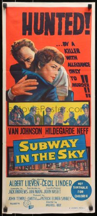 3a0683 SUBWAY IN THE SKY Aust daybill 1959 Van Johnson is hunted by the Berlin underground police!