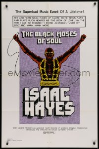 3a0793 BLACK MOSES OF SOUL 1sh 1973 Isaac Hayes, the superbad music event of a lifetime!
