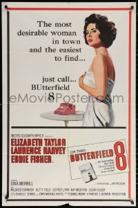 3a0806 BUTTERFIELD 8 1sh 1960 call girl Elizabeth Taylor is most desirable & easiest to find!
