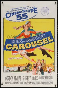 3a0810 CAROUSEL 1sh 1956 Shirley Jones, Gordon MacRae, Rodgers & Hammerstein musical!