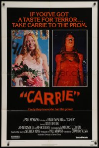 3a0811 CARRIE 1sh 1976 Stephen King, Sissy Spacek before and after her bloodbath at the prom!