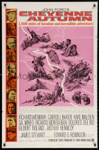 3a0815 CHEYENNE AUTUMN 1sh 1964 directed by John Ford, portraits ot top stars + cool Rehberger art!