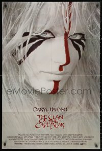 3a0820 CLAN OF THE CAVE BEAR int'l 1sh 1986 fantastic image of Daryl Hannah in tribal make up!