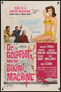 3a0847 DR. GOLDFOOT & THE BIKINI MACHINE 1sh 1965 Vincent Price, sexy babes with kiss & kill buttons!