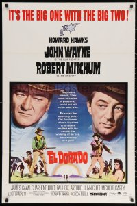 3a0859 EL DORADO 1sh 1967 John Wayne, Robert Mitchum, Howard Hawks, big one with the big two!