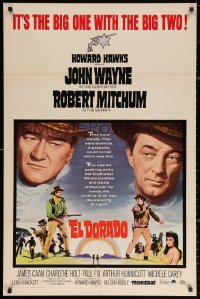 3a0860 EL DORADO int'l 1sh 1967 John Wayne, Robert Mitchum, Howard Hawks, big 1 with the big 2!