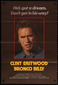 3a0802 BRONCO BILLY English 1sh 1980 Clint Eastwood, cool different close-up image & tagline!