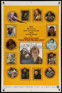 3a0870 EVERY WHICH WAY BUT LOOSE teaser 1sh 1978 Clint Eastwood & Clyde the orangutan, lots of images