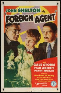 3a0892 FOREIGN AGENT 1sh 1942 Gale Storm & John Shelton try to smash a Nazi spy ring!