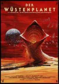 3a0093 DUNE German 33x47 1984 David Lynch sci-fi epic, different sandworm artwork by John Berkey!
