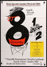 3a0115 8 1/2 German R1982 Federico Fellini classic, Marcello Mastroianni & Claudia Cardinale