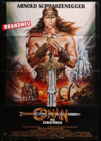 3a0144 CONAN THE DESTROYER German 1984 great Casaro art of barbarian Arnold Schwarzenegger!