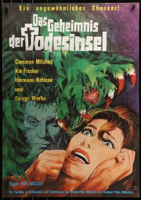 3a0184 ISLAND OF THE DOOMED German 1966 Mitchell, different art of vampire tree & sexy girl by Hoff!