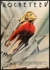 3a0230 ROCKETEER German 1991 Walt Disney, deco-style John Mattos art of him soaring into sky!