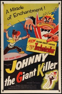 3a0951 JOHNNY THE GIANT KILLER 1sh 1953 full-length cartoon feature with gay catchy tunes!
