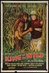 3a0965 KING OF THE WILD chapter 4 1sh 1931 art of half-man half-ape in jungle, serial!