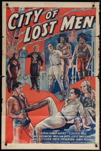 3a0980 LOST CITY 1sh R1942 William Stage Boyd, cool jungle sci-fi serial, City of Lost Men!