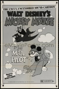 3a0987 MAIL PILOT 1sh R1974 Walt Disney, wacky art of pilot Mickey Mouse, uncensored!