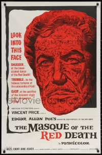 3a0994 MASQUE OF THE RED DEATH 1sh 1964 cool montage horror art of Vincent Price by Reynold Brown!