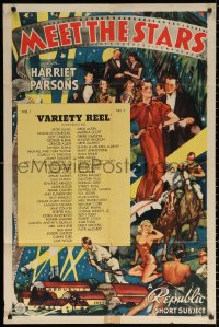 3a0997 MEET THE STARS 1sh 1941 Vol.1 No. 3 Variety Reel, montage art, Bette Davis & more listed!
