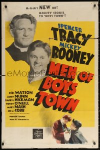 3a1000 MEN OF BOYS TOWN style D 1sh 1941 Spencer Tracy as Father Flanagan, Mickey Rooney