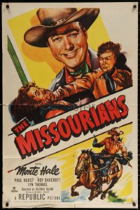 3a1009 MISSOURIANS 1sh 1950 artwork of rough & tough Monte Hale smiling and punching!