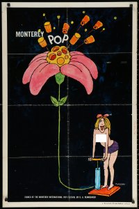 3a1012 MONTEREY POP 1sh 1968 D.A. Pennebaker, rock & roll, great sexy Tomi Ungerer art!