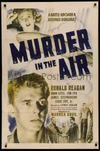 3a1019 MURDER IN THE AIR 1sh 1940 Ronald Reagan, sequel to Secret Service of the Air, ultra-rare!