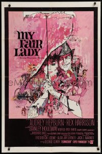 3a1022 MY FAIR LADY 1sh 1964 classic art of Audrey Hepburn & Rex Harrison by Bob Peak!