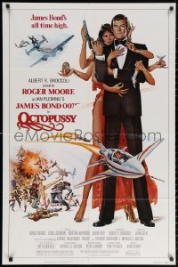 3a1038 OCTOPUSSY 1sh 1983 Goozee art of sexy Maud Adams & Roger Moore as James Bond 007!