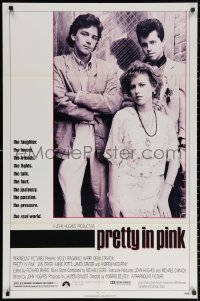 3a1071 PRETTY IN PINK 1sh 1986 great portrait of Molly Ringwald, Andrew McCarthy & Jon Cryer!