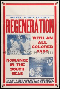 3a1083 REGENERATION 1sh 1923 beauty Stella Mayo, romance at sea with all-colored cast!