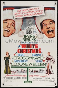 3a1188 WHITE CHRISTMAS 1sh R1961 Bing Crosby, Danny Kaye, Clooney, Vera-Ellen, musical classic!
